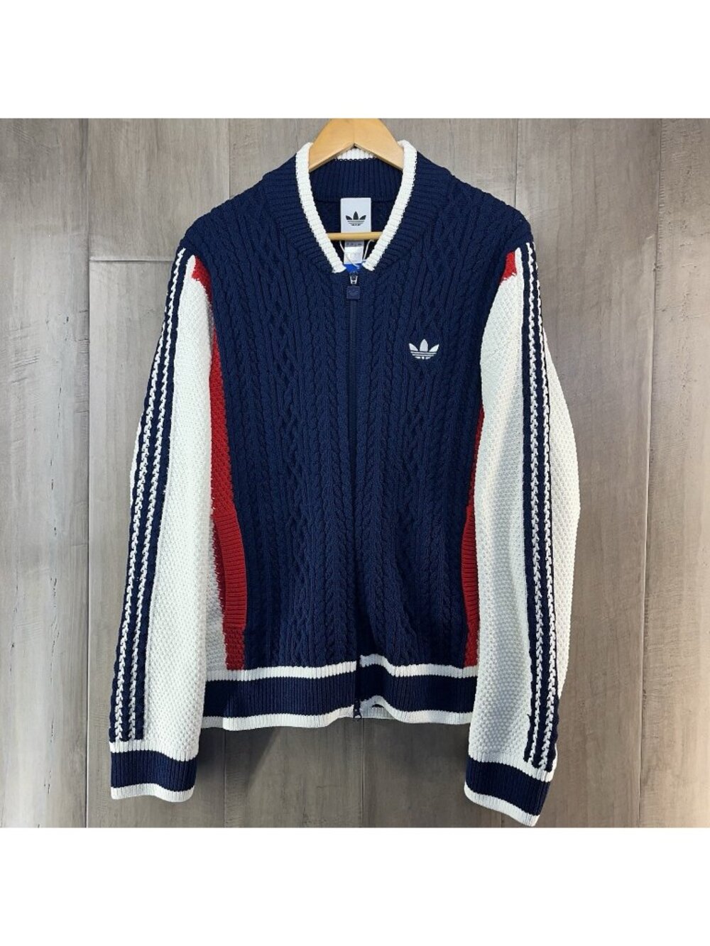 adidas Originals Retro Remix Cardigan Knit Full Zip Sweater Large KS5438